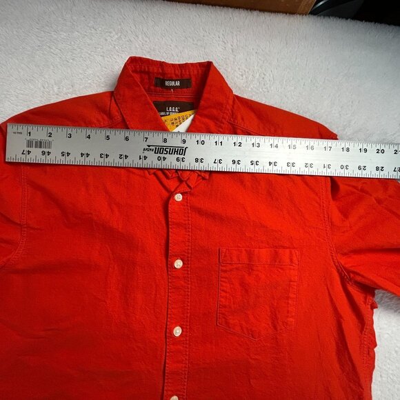 H&M L.O.G.G. Mens Regular Fit Red Long Sleeve Button-Down Shirt Size Medium New - Picture 6 of 8